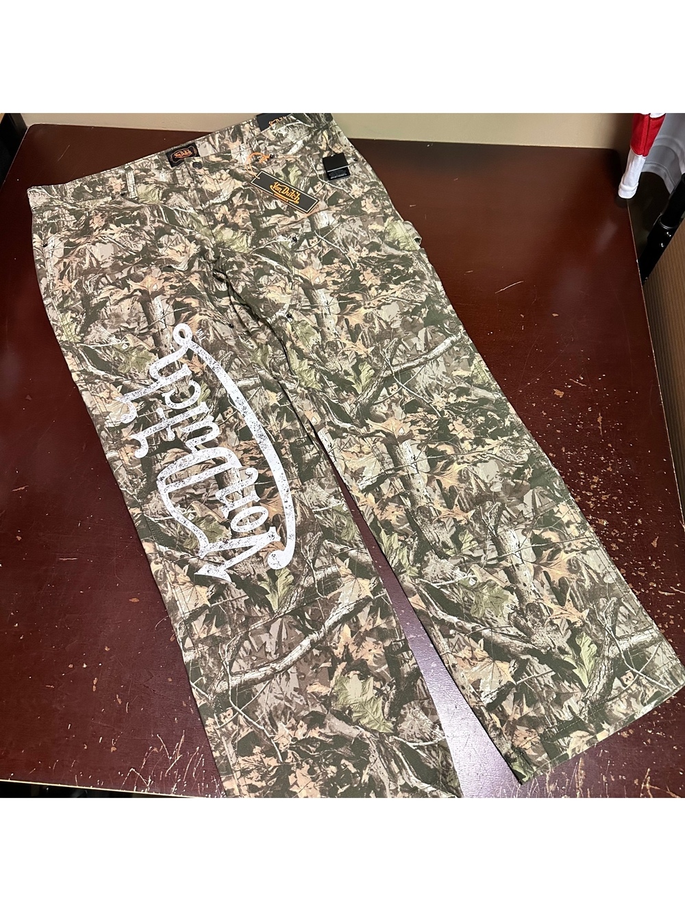 Von Dutch REALTREE Camo Baggy double knee cargo Work pants NWT Size 36 or 40